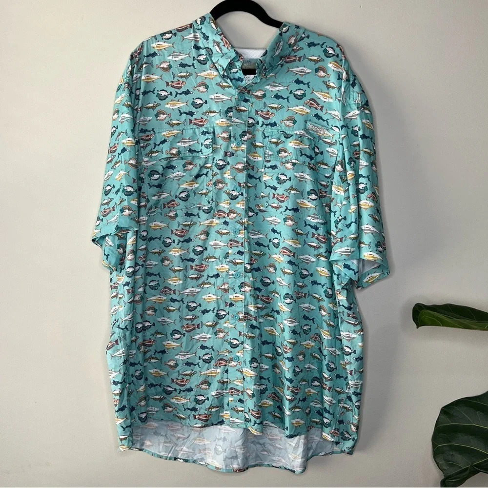 Ocean Coast Big & Tall advantage 3XL fish fishing boating vacation button down